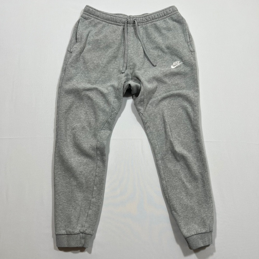 Y2K Nike Joggers Sportswear Club Fleece Gym Comfort Sport Grey Heather Men's M